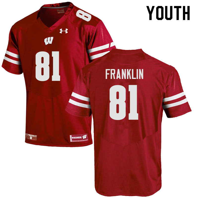 Youth #81 Jaylan Franklin Wisconsin Badgers College Football Jerseys Sale-Red - Click Image to Close